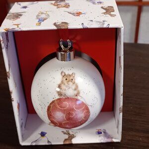 NIB Royal Worcester Wrendale Designs "Not a Creature Stirring" Holiday Ornament